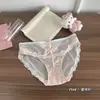 Bragas de encaje para mujer, satén francés, puras y seductoras, con doble lazo, malla sexy, bragas tipo triángulo que se ajustan a la cadera para niñas