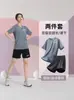 Traje Deportivo de Verano con Pantalones Cortos de Manga Corta para Hombres y Mujeres, Talla Grande de Seda de Hielo, Camiseta de Running de Secado Rápido, Pantalones Cortos Casuales para Baloncesto y Fitness