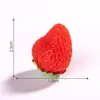 Set de frutas de fresa para simulación de paisaje en miniatura, decoraciones DIY temáticas de comida, bolsa sorpresa, imanes para refrigerador y pequeños adornos