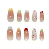Unhas Pré-feitas Artesanais com Bolinhas Coloridas Blush, Estilo Doce Feminino, Peças de Unha Removíveis, 30 Peças