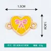 Joyas Creativas Accesorios DIY Nuevo Colgante Doble Corazón Lazo Goteo de Aceite Collar Pulsera Colgante Colgante Venta al por Mayor