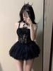 Goeng Lingerie Sexy Corset Aro Bojo Algodão Push up Duas Formas Suspender Colete Saia Terno Uniforme para Mulheres