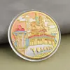 Monedas conmemorativas de ciudades, recuerdos turísticos, monedas coloridas en relieve con paisajes arquitectónicos de Beijing, Shanghái y Nanjing, monedas conmemorativas coleccionables