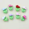 Novos mini acessórios de flor tulipa em resina cola creme DIY grampo de cabelo feito à mão acessórios de cabelo material para unhas atacado