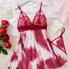 Transfronterizo Europeo y Americano Nuevo Sexy Multicolor Renderizado Falda con Tirantes Tie-Dye Pura Lujuria Bata de Dormir Seductivo Ambiente de Habitación Privada Amazon