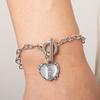 Pulsera de Amor Dividido estilo dulce corazón de sal marina europea y americana, diseño nicho para mujer, sentido de alta gama, combina con todo, pulsera para amigas