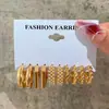 Venda Direta da Fábrica Mais Vendido Brincos Argola de Pérola em Liga de Pérola Estilo Europeu e Americano para Mulheres, Conjunto de Brincos Geométricos Quadrados