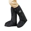 Cubrezapatos impermeables de tubo alto para explosiones, cubrezapatos impermeables para ciclismo y senderismo, tubo alto negro, engrosados, resistentes al desgaste, antideslizantes, estilo transfronterizo idéntico