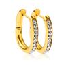 Anillo Geométrico Más Vendido en Amazon Fila Única Diamante Acero Inoxidable Clip para Oreja Anillo Sencillo Liso Coreano Pendientes Dorados
