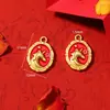 Pingente Tradicional de Cavalo do Zodíaco Banhado a Ouro, Acessório de Liga, Peças para Joias Artesanais DIY, Materiais de Contas Espaçadoras para Colares e Pulseiras