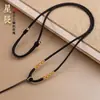 Colgante semiacabado de oro antiguo tejido a mano con cuentas, cuerda de collar simple para hombres y mujeres, collar cultural y creativo
