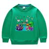 2023 primavera e outono desenho animado estilo coreano novo pequeno e médio roupas infantis em torno do pescoço suéter infantil manga comprida algodão masculino e feminino top de bebê