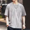 Camiseta masculina de manga curta, secagem rápida, estilo americano para uso externo, solta e casual