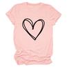 Amazon ebay código europeo venta al por mayor estación independiente línea europea y americana holgada talla grande amor damas cuello redondo manga corta camiseta