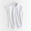 [Stacked Artifact] Primavera/Verão 2025 Nova Camisa Sem Mangas Feminina All-match Redutora de Idade Camisa Polo Simples Top