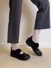 Mocasines de mujer de piel de vaca con tira cruzada y suela gruesa, zapatos Mary Jane casuales, zapatos deportivos y de ocio, zapatos de vestir
