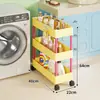 Estante de Armazenamento de Múltiplos Andares de Chão, Carrinho Móvel com Rodas, Estante de Armazenamento de Lanches para Dormitório, Estante de Armazenamento para Espaços Vazios na Cozinha