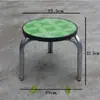 Taburete Redondo Pequeño de Metal, Taburete de Tres Patas, Elegante Taburete Bajo de Tubo de Acero, Taburete para Cambiar Zapatos de Baño 27, Taburete de Comedor, Taburete de Hierro, Estilo Yunnan