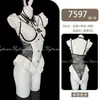 Lingerie Sexy para Boate para Seios Pequenos, Fantasia de Coelhinha de Luxo Peça Única, Abertura na Virilha, Não Precisa Tirar, Design Revelador no Peito 7597