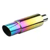 Tubo de escape de carro modificado aço inoxidável silenciador de tambor em linha tubo de escape traseiro garganta de escape modificada universal 55mm