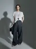 Pantalones de Mezclilla Anchos de Gama Alta Minimalistas con Caída Relajada, Pantalones Largos de Mezclilla de Pierna Ancha de Cintura Alta, Mezclilla Ancha Suelta hasta el Suelo