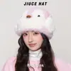 Fábrica Original de Gorros de Punto Niñas Lindo Dibujo Animado Pingüino Oreja Pompón Gorro de Felpa Invierno Nuevo Gorro de Lana Engrosado