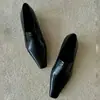Primavera 2026 Nuevo Estilo Punta Cuadrada Pequeña Tacón Bajo Piel Suave Cómodos Ropa de Trabajo Moda Tendencia Zapatos Planos Negros Mary Jane para Mujer