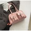 Bolso Boston Bagel para Mujer Bolso de Moda Multibolsillo Bolso de Hombro Estilo Extremo Casual Gran Capacidad Bolso de Noche para Motocicleta