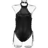 Explosiones Europeas y Americanas Transfronterizas Charol Uniforme Sexy Cordones Laterales Ropa Interior Sexy Cuello Colgante Delgado Tira Cruzada Discoteca