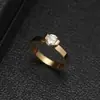 Anillo de Acero de Titanio para Mujer, Estilo Coreano y Japonés, Chapado en Oro Rosa, Anillo de Moda Trendy para Estudiantes, Anillo Geométrico Trendy para Mujer