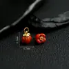 Prata 925 Banhada com Acessórios de Flor de Peônia Vermelha do Sul Pulseira DIY Acessórios de Corda Trançada Contas de Prata Antiga