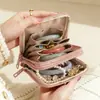 Exquisita Bolsa de Almacenamiento para Joyería con Cremallera de Borla, Bolsita para Joyas para Anillos, Colgantes, Pulseras, Bolsa Portátil de Almacenamiento para Joyería