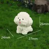 Perro bichón blanco lindo micro paisajismo en maceta paisajismo pequeño adornos cachorro decoración de consola central de coche accesorios diy
