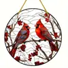 Trampa de luz para pájaros rojos de Navidad, colgante acrílico transfronterizo, para el hogar, exterior, jardín, patio, adornos decorativos colgantes.
