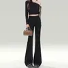 Jeans de Campana de Cintura Alta Versátiles de Moda para Mujer, Nuevo Estilo Primavera/Otoño, Jeans Bootcut Adelgazantes y a la Moda