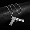 Joias Criativas Personalidade Europeia e Americana Tendência Aço Titânio Masculino Hip Hop Colar Pingente Cruz Folha Acessórios Retrô