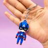 Llavero creativo de dibujos animados pequeños de la Alianza de los Vengadores con colgante de bolso, muñeco de Batman Spider-Man con pegamento suave tridimensional