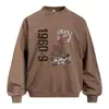 Sudadera con cuello redondo y estampado de figura digital para hombre, primavera y otoño, holgada, tendencia americana, tie-dye vintage, top deportivo