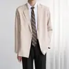Blazer Casual de Estilo de Negocios para Hombre de Primavera y Otoño, de un Solo Botón, Caído, Estilo Coreano, Resistente a las Arrugas, Holgado, Traje Pequeño