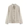 Atacado de fabricante de roupas femininas transfronteiriço 2026 AliExpress item mais vendido blazer moderno de manga longa com gola redonda e botões decorados