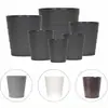 Macetas de Plástico Rayadas Horizontalmente Engrosadas en Varios Colores y Tamaños, Ligeras y Duraderas, Adecuadas para Plantas y Flores Artificiales, Macetas Decorativas Versátiles