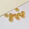 Cuentas Redondas de Oro Real Chapado en Oro de 14K, Cuentas Espaciadoras en Forma de OVNI, Cuentas en Forma de Rueda Chapadas en Oro, Cuentas Sueltas Hechas a Mano para Tejer DIY