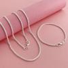 Joyería de comercio exterior chapada en plata 925 2.5MM collar de luz ondulada traje de pulsera temu explosiones de AliExpress