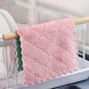 Novo Coral Fleece Cozinha Prato Pano em relevo composto Prato Toalha de lavagem doméstica Limpeza de louça grande pano de lavagem absorvente Sem queda de cabelo