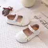 Zapatos Pequeños de Cuero Bordados Estilo Chino para Niños Niñas Lazo Zapatos de Princesa Otoño Boca Baja Zapatos Individuales Niñas Étnicos Hanfu Zapatos