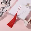 Novos acessórios de marcadores de página com borla de bola de rosca longa, materiais para artesanato de nó chinês, atacado do fabricante