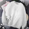 Camiseta de manga larga para hombre para otoño e invierno, marca de moda, corte holgado, engrosada, camiseta básica casual, sudadera estampada de cuello redondo para estudiantes jóvenes