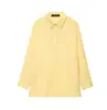 Moda Europeia e Americana Transfronteiriça Aliexpress Venda Quente Conjunto de Camisa Pura de Corte Solto com Decoração Plissada e Calça Fluida
