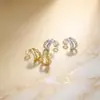 Pendientes de Moda Ins Estilo Frío Pendientes a Cuadros Retro para Mujer Sentido de Alta Gama Hebilla de Oreja Distintiva Pendientes Simples