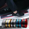 Pegatina anti-pisoteo multicolor para barra de umbral de coche, decoración universal modificada para pedal, patrón de fibra de carbono, parachoques, borde de puerta, anticolisión